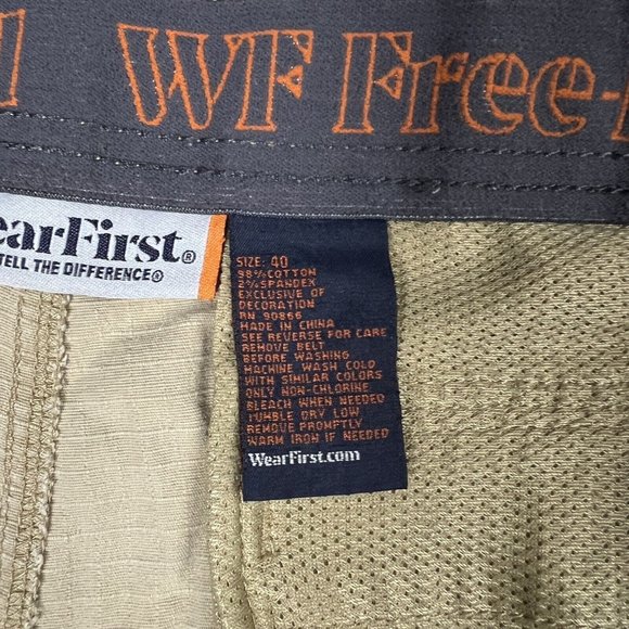 WearFirst Cargo‎ Shorts Size 40 Beige Pockets Cotton Tactical Causal Hiking - Picture 7 of 11